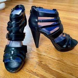 G by Guess Black Strappy Heels
